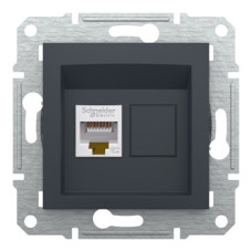 Розетка Schneider Electric Asfora Plus комп'ютерна RJ45 кат. 5е UTP антрацит