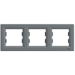 Рамка Schneider Electric Asfora Plus 3-постова горизонтальна сталь