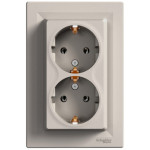 Розетка Schneider Electric Asfora Plus двойная с заземлением бронза