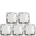 (АКЦИЯ!!! 4+1 шт.) Выключатель Schneider Electric Asfora б/рамки 1-клавишный кремовый