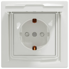 Розетка Schneider Electric Asfora с крышкой IP44 заземлением белая