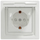 Розетка Schneider Electric Asfora з кришкою IP44 заземленням біла