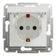 Розетка с заземлением и крышкой Schneider Electric Asfora без рамки белая