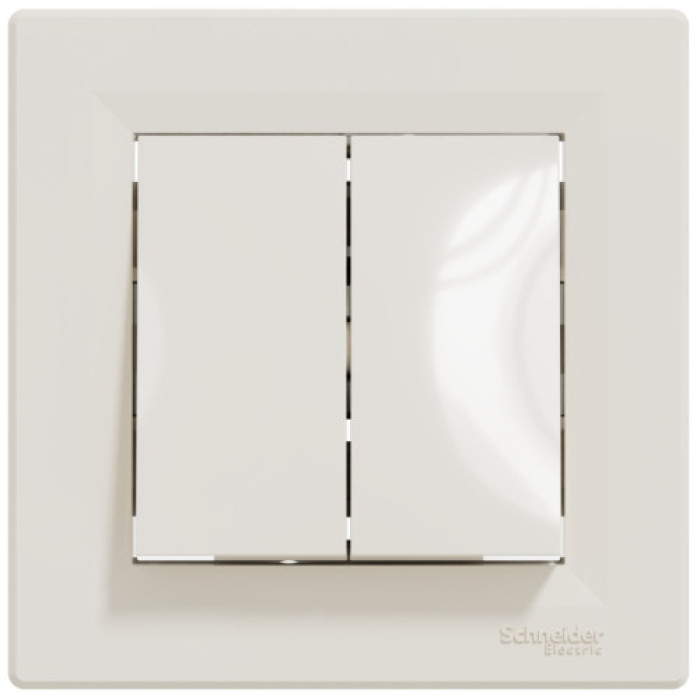 Вимикач Schneider Electric Asfora 2-клавішний кремовий
