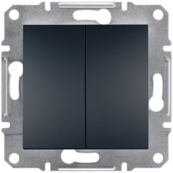 Вимикач Schneider Electric Asfora Plus 2-клавішний антрацит