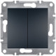 Вимикач Schneider Electric Asfora Plus 2-клавішний антрацит