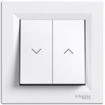 Вимикач Schneider Electric Asfora для жалюзі білий