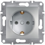 Розетка Schneider Electric Asfora Plus с заземлением алюминий