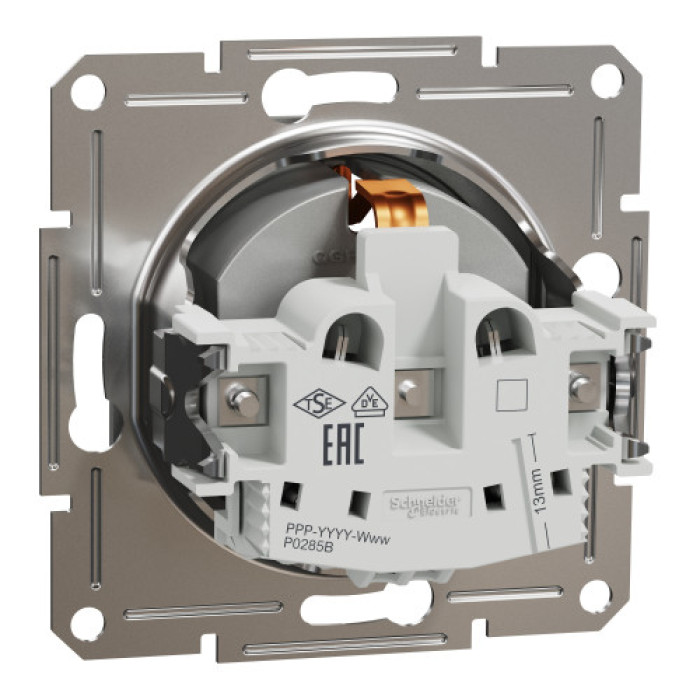 (АКЦИЯ!!! 4+1 шт.) Розетка Schneider Electric Asfora с заземлением алюминий