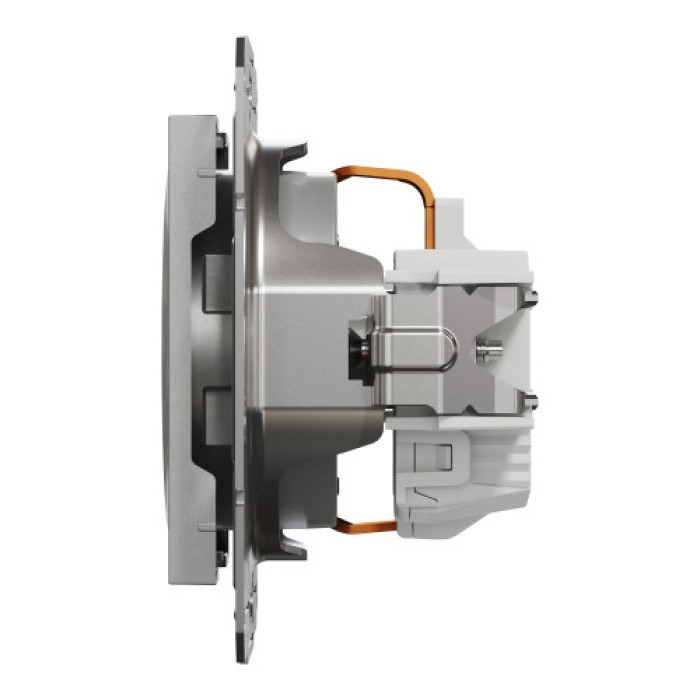(АКЦИЯ!!! 8+2 шт.) Розетка Schneider Electric Asfora Plus с заземлением алюминий