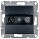 Розетка Schneider Electric Asfora Plus TV-SAT одинарна (1 дБ) антрацит
