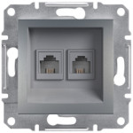 Розетка Schneider Electric Asfora Plus телефонна подвійна RJ11 сталь