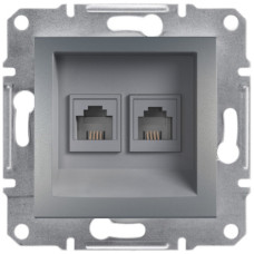Розетка Schneider Electric Asfora Plus телефонная двойная RJ11 сталь