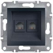 Розетка Schneider Electric Asfora Plus телефонная двойная RJ11 антрацит