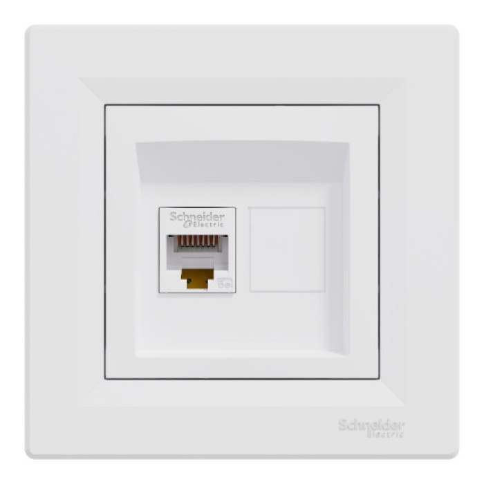 Розетка Schneider Electric Asfora комп'ютерна RJ45 кат. 5е UTP біла