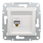 Компьютерная розетка RJ45 UTP cat.5e Schneider Electric Asfora без рамки белая