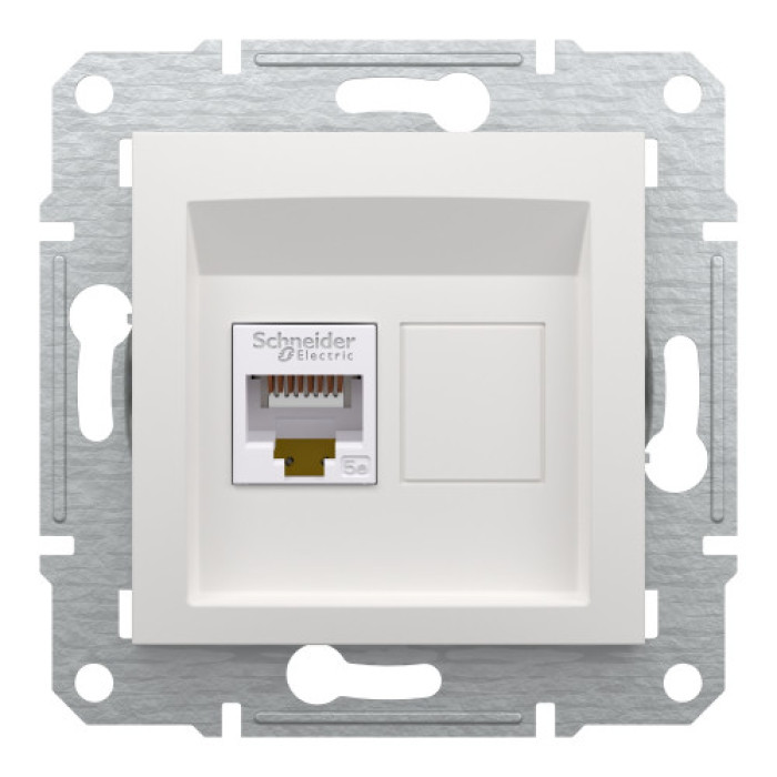 Комп'ютерна розетка RJ45 UTP cat.5e Schneider Electric Asfora без рамки біла