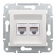 Комп'ютерна розетка RJ45 подвійна UTP cat.6 Schneider Electric Asfora без рамки біла
