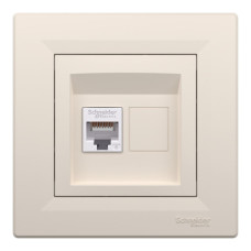 Розетка Schneider Electric Asfora компьютерная RJ45 кат. 6 UTP кремовый