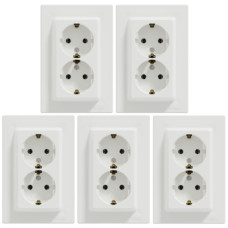 (АКЦИЯ!!! 4+1 шт.) Розетка Schneider Electric Asfora с заземлением двойная белый