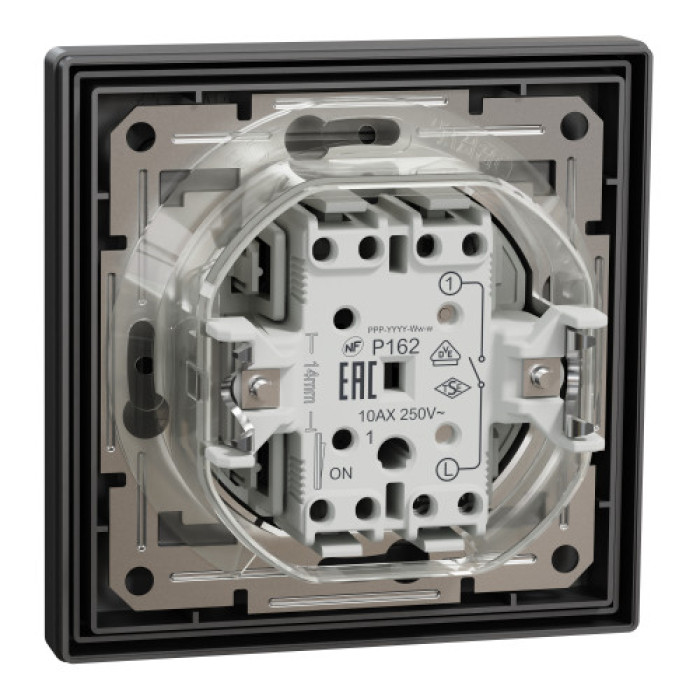 Вимикач Schneider Electric Asfora 1-клавішний IP44 антрацит