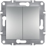 Вимикач Schneider Electric Asfora Plus 2-клавішний алюміній