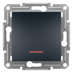 Переключатель Schneider Electric Asfora Plus 1-клавишный проходной с подсветкой антрацит