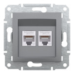 Розетка Schneider Electric Asfora Plus комп'ютерна UTP кат. 6 подвійна сталь