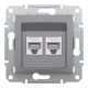 Розетка Schneider Electric Asfora Plus компьютерная UTP кат. 6 двойная сталь