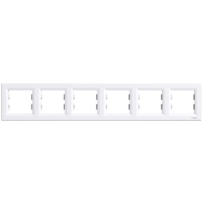 Рамка Schneider Electric Asfora 6-постовая горизонтальная белая