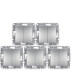 (АКЦИЯ!!! 4+1 шт.) Выключатель Schneider Electric Asfora 2-клавишный алюминий