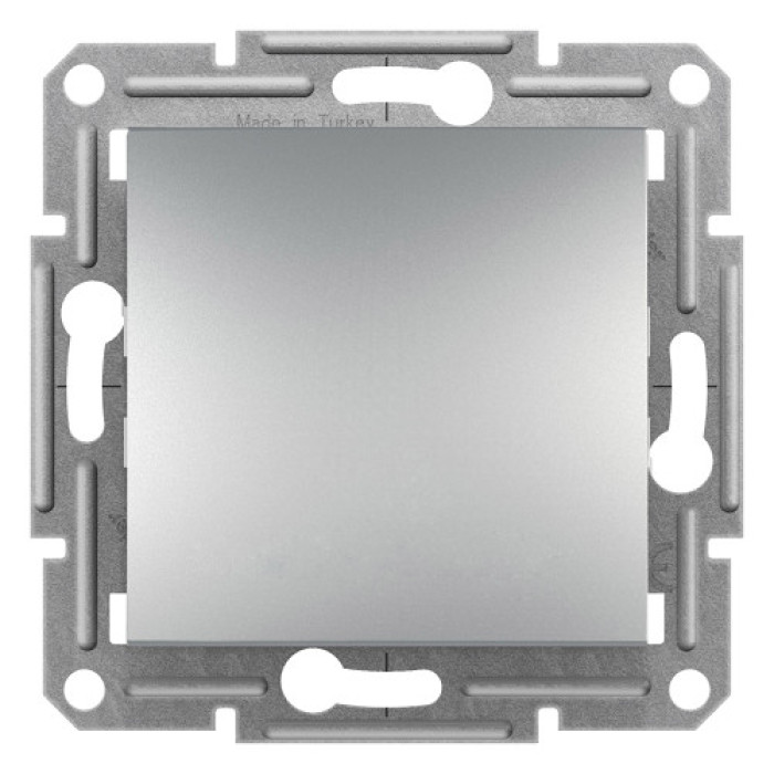 Перемикач Schneider Electric Asfora Plus 1-клавішний прохідний алюміній