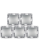 (АКЦІЯ!!! 4+1 шт.) Перемикач Schneider Electric Asfora прохідний алюміній