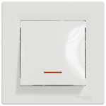 Выключатель Schneider Electric Asfora 1-клавишный с подсветкой белый