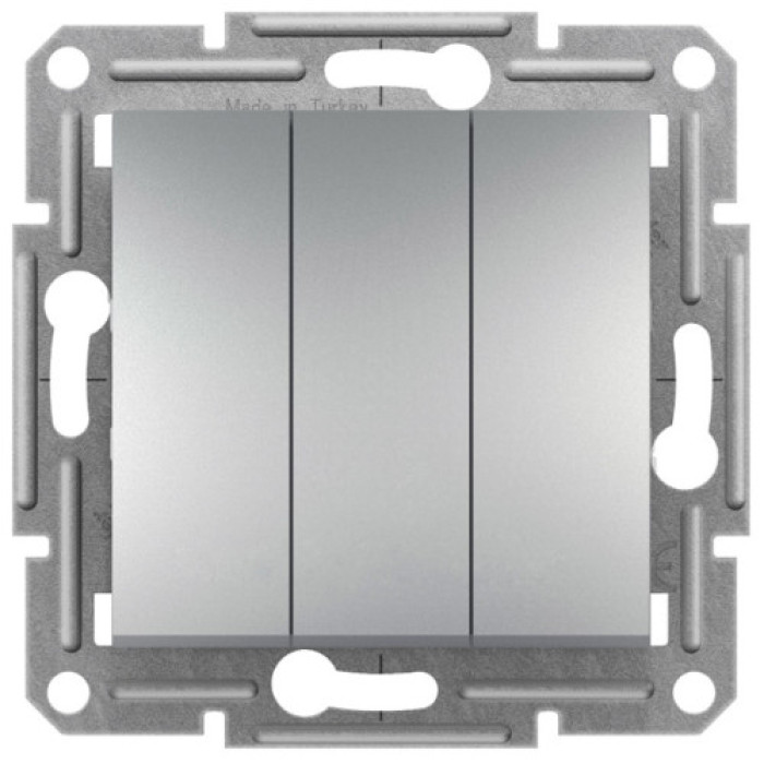 Вимикач Schneider Electric Asfora 3-клавішний алюміній