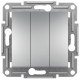 Вимикач Schneider Electric Asfora 3-клавішний алюміній