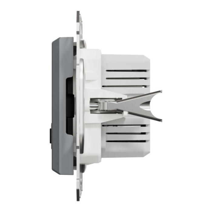 Розетка Schneider Electric Asfora Plus 2xUSB A+C 2.4А сталь