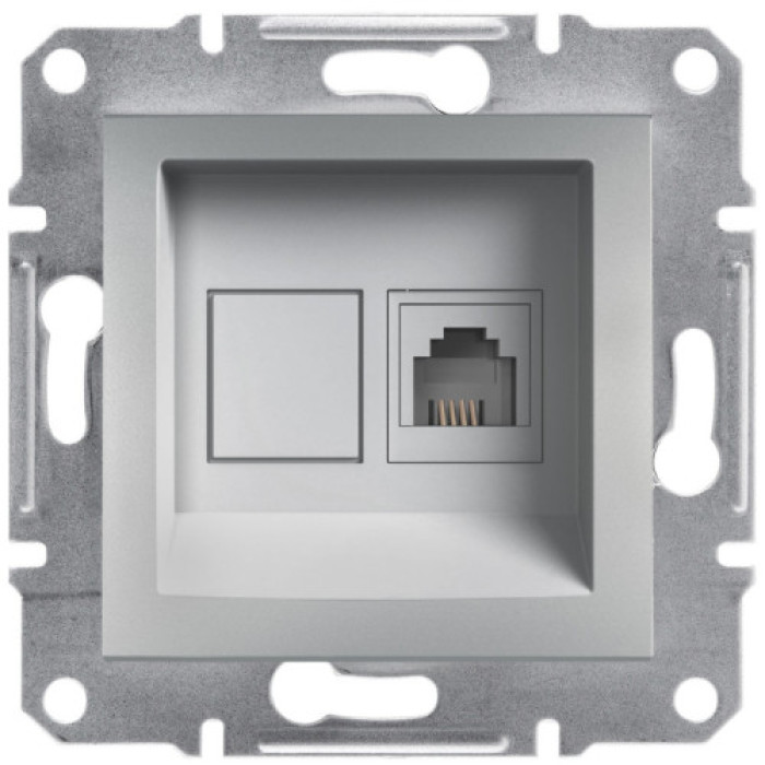 Розетка Schneider Electric Asfora Plus телефонная RJ11 алюминий