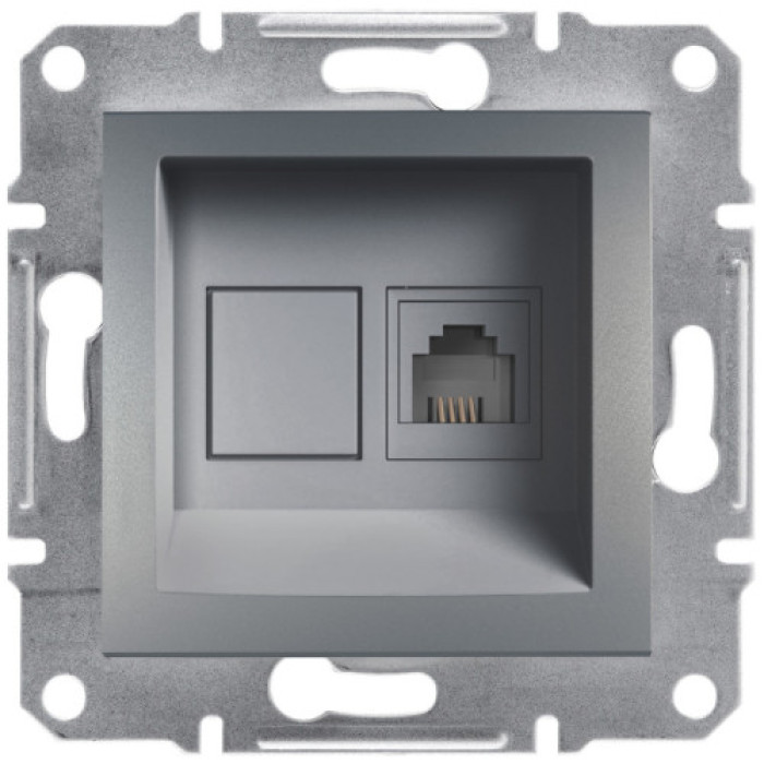 Розетка Schneider Electric Asfora Plus телефонна RJ11 сталь