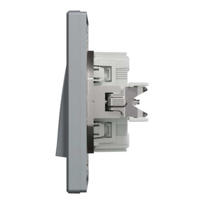 (АКЦИЯ!!! 4+1 шт.) Выключатель Schneider Electric Asfora 1-клавишный сталь