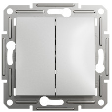Кнопка Schneider Electric Asfora двойная алюминий