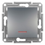 Перемикач Schneider Electric Asfora Plus 1-клавішний прохідний з підсвіткою сталь