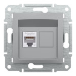 Розетка Schneider Electric Asfora Plus компьютерная RJ45 кат. 6 UTP алюминий