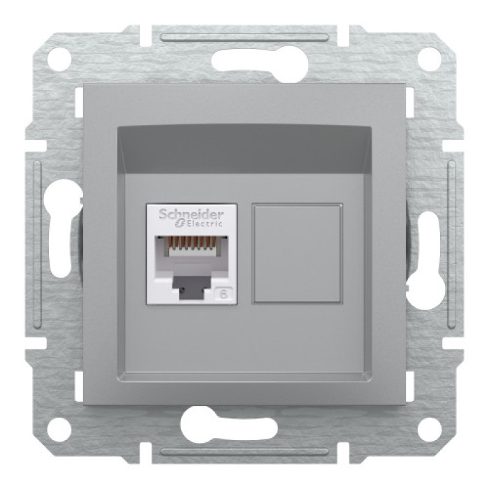 Розетка Schneider Electric Asfora Plus комп'ютерна RJ45 кат. 6 UTP алюміній