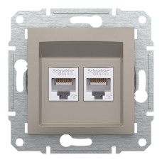 Розетка Schneider Electric Asfora Plus компьютерная RJ45 кат. 6 UTP двойная бронза