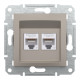 Розетка Schneider Electric Asfora Plus комп'ютерна RJ45 кат. 6 UTP подвійна бронза