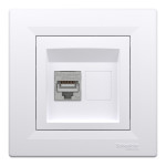 Розетка Schneider Electric Asfora комп'ютерна RJ45 кат. 5е STP біла