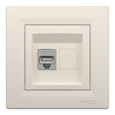 Розетка Schneider Electric Asfora комп'ютерна RJ45 кат. 5е STP кремовий