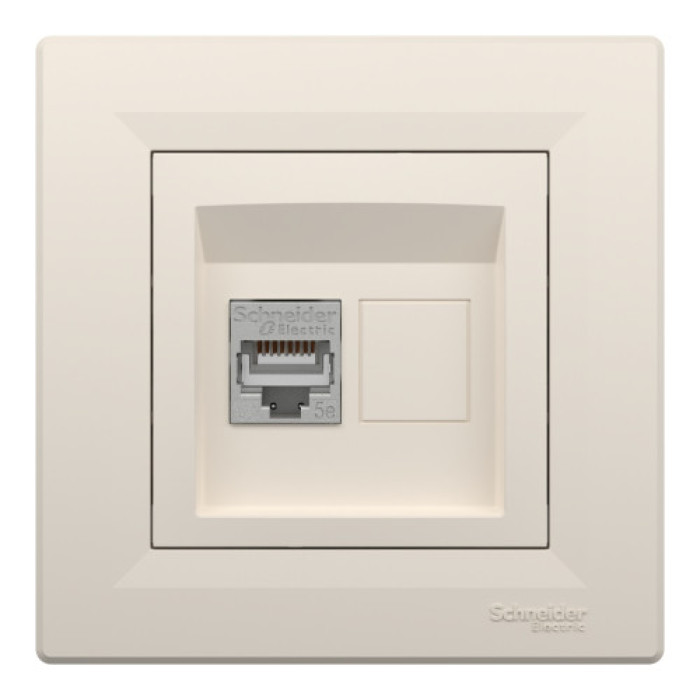 Розетка Schneider Electric Asfora комп'ютерна RJ45 кат. 5е STP кремовий