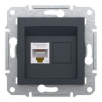 Розетка Schneider Electric Asfora Plus комп'ютерна RJ45 кат. 5е STP антрацит